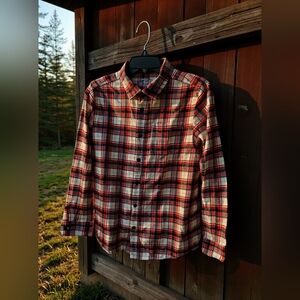 Cat & Jack Boy's Multicolor Plaid Shirt Sz XL (14)